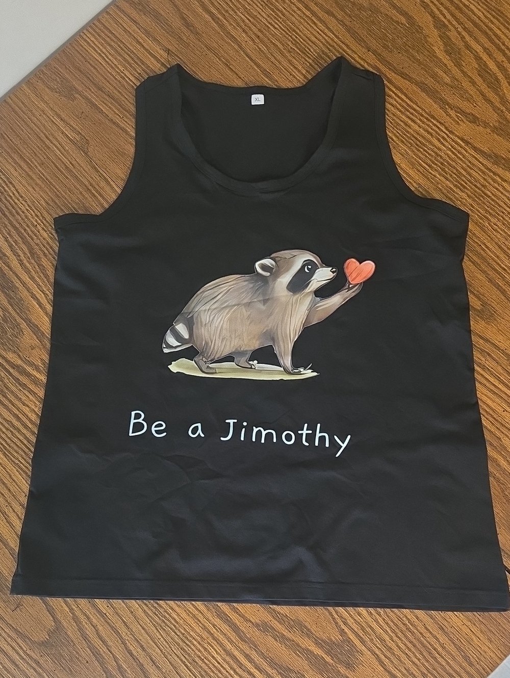 Be a Jimothy Raccoon XL Graphic Tank Top - Black